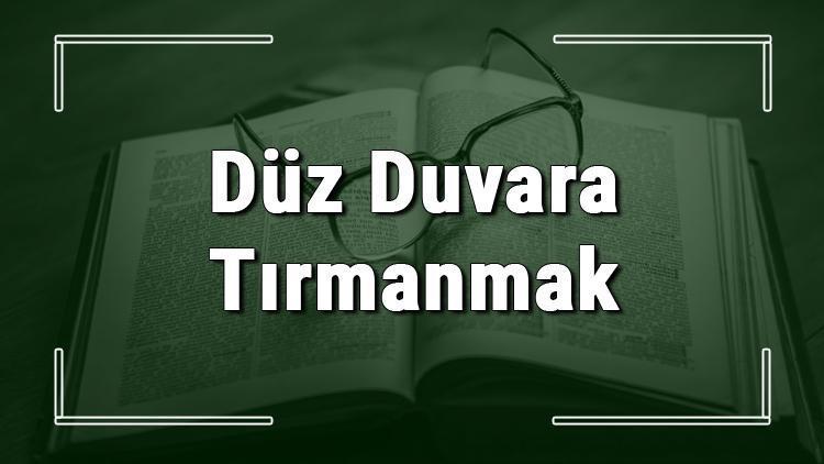 Düz Duvara Tırmanmak deyiminin anlamı ve örnek cümle içinde kullanımı (TDK)