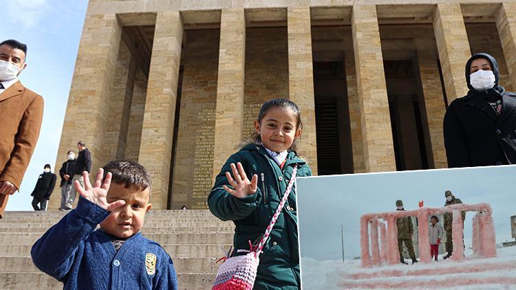 Babasıyla kardan Anıtkabir yapan Hira, Ankarayı ziyaret etti