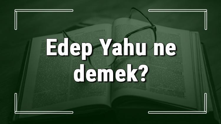 Edep Yahu ne demek Edep Yahu deyiminin anlamı ve örnek cümle içinde kullanımı (TDK)