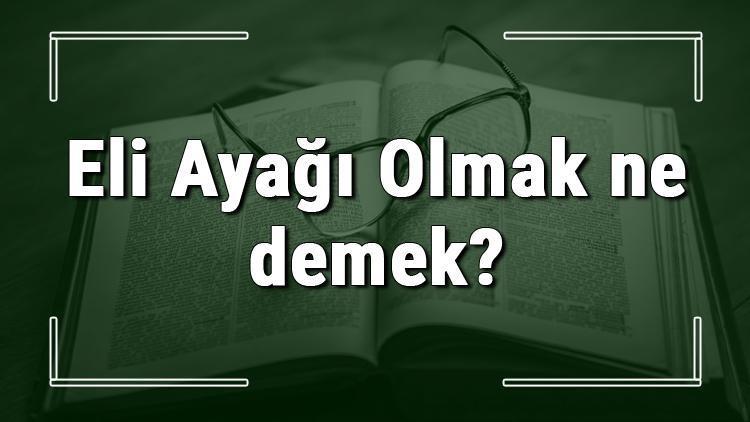 Eli Ayağı Olmak ne demek Eli Ayağı Olmak deyiminin anlamı ve örnek cümle içinde kullanımı (TDK)