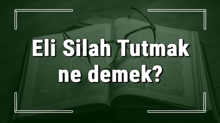 Eli Silah Tutmak ne demek Eli Silah Tutmak deyiminin anlamı ve örnek cümle içinde kullanımı (TDK)