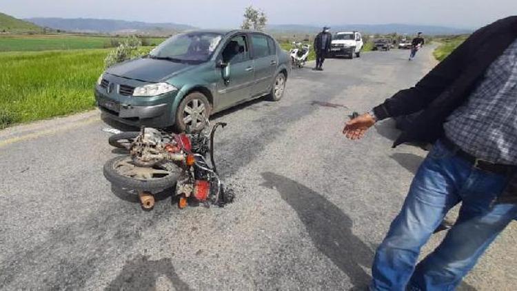 Motosikletle otomobil karşılıklı çarpıştı: 1 yaralı