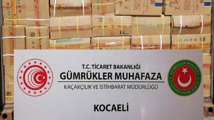 Kocaeli Limanında 294 bin kaçak eşya ele geçirildi