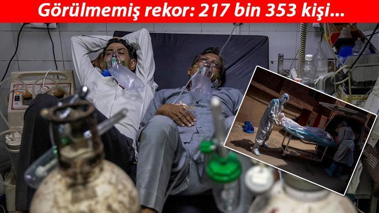 Son dakika haberler... Bir yatakta iki hasta Hindistanda günlük vaka sayısı 217 bini aştı