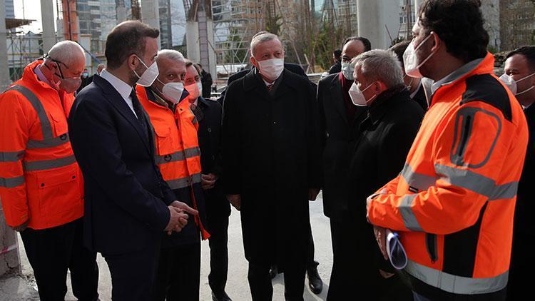 Cumhurbaşkanı Erdoğan, yapımı devam eden Levent Camisini inceledi