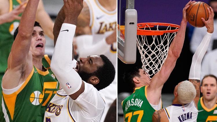 NBAde gecenin sonuçları: Ersan İlyasovanın 20 sayısı Utah Jazza yetmedi, Lakers uzatmada kazandı