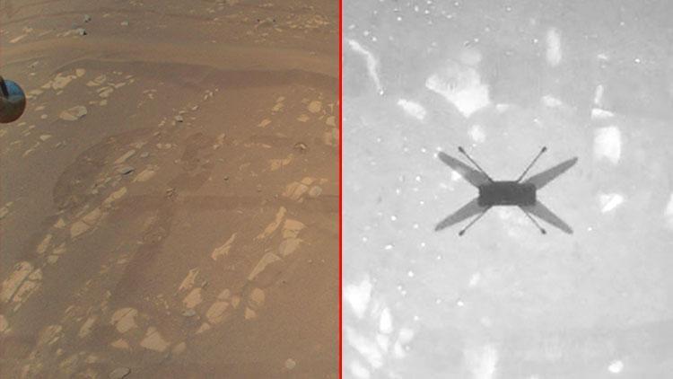 NASAnın Marsa indirdiği mini helikopter Ingenuity ilk fotoğraflarını gönderdi