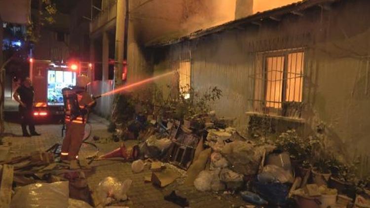 İzmirde yangın paniği 1 kişi yaralandı