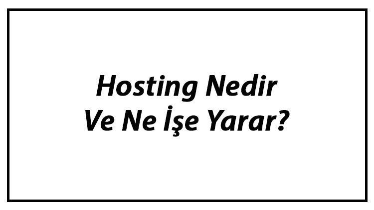 Hosting Nedir Ve Ne İşe Yarar Web Hosting Alırken Dikkat Edilecekler