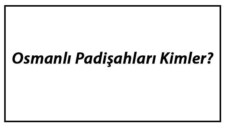 Osmanlı Padişahları Kimler Sırasıyla Osmanlı Devleti Padişahlarının İsimleri Ve Yaptıkları