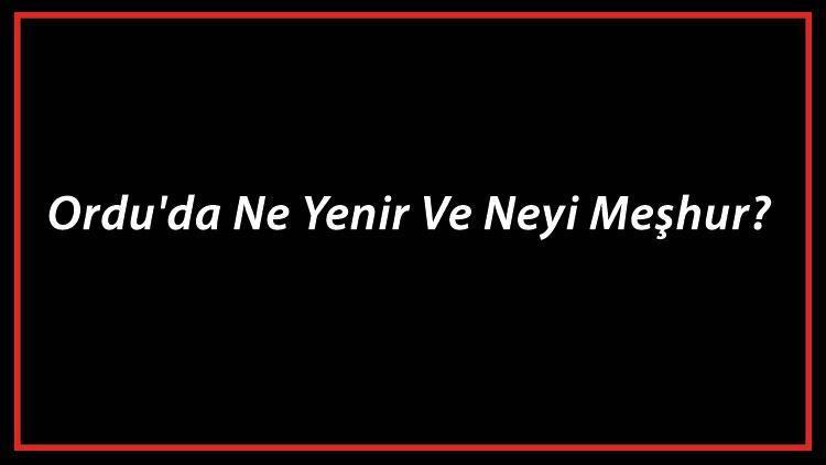 Ordu Yemekleri - Ordu'da Ne Yenir Ve Neyi Meşhur? Ordu Mutfağı Yemeklerinin İsimleri Ve Listesi