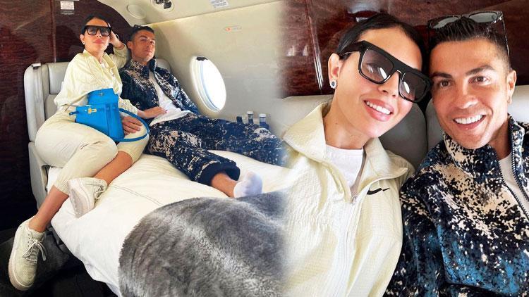 Cristiano Ronaldo ve Georgina Rodriguezden çok konuşulan özel uçak pozu