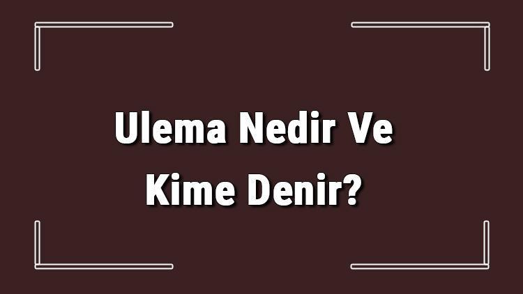 Ulema Nedir Ve Kime Denir