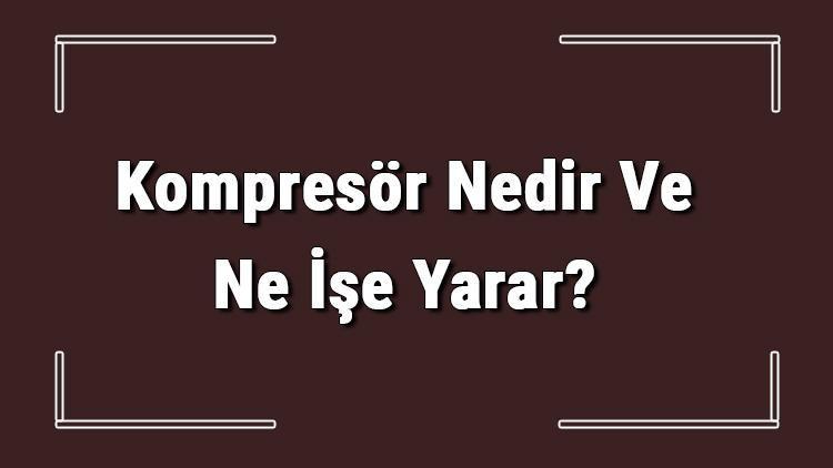 Kompresör Nedir Ve Ne İşe Yarar Kompresör Çeşitleri Hakkında Bilgi