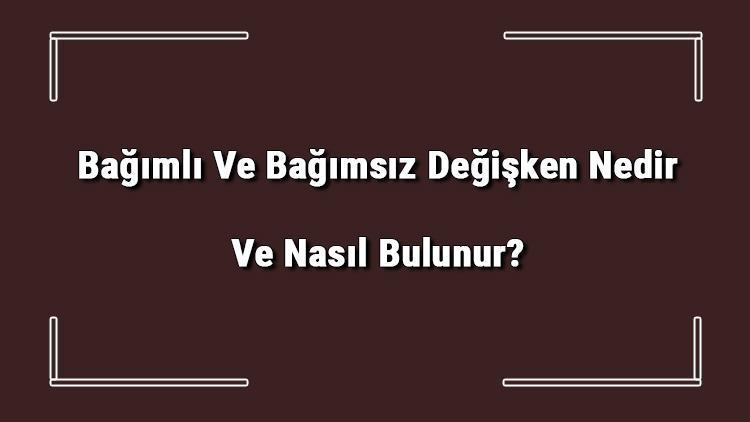 Bağımlı Ve Bağımsız Değişken Nedir Ve Nasıl Bulunur Bağımlı Ve Bağımsız Değişkenler Örnekleri İle Konu Anlatımı