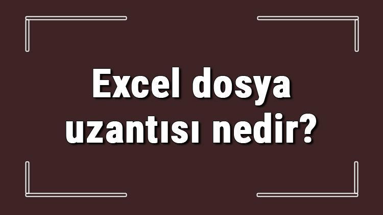 Excel dosya uzantısı nedir Excel uzantısı açma ve değiştirme işlemleri