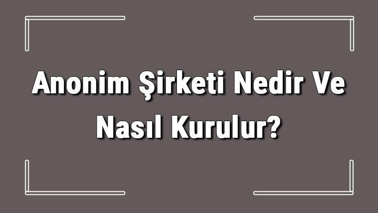 Anonim Şirketi Nedir Ve Nasıl Kurulur Anonim Şirketi Özellikleri Ve Avantajları