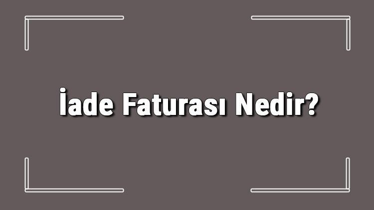 İade Faturası Nedir İade Faturası Nasıl Kesilir Ve İşlenir