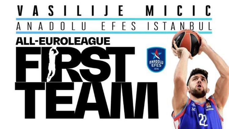 Euroleaguede sezonun En İyi 5i açıklandı Anadolu Efesten Vasilije Micic...
