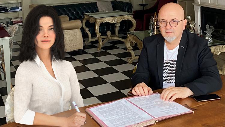 Türkiye’nin ilk robot oyuncusu Aypera, Birol Güven ile sözleşme imzaladı