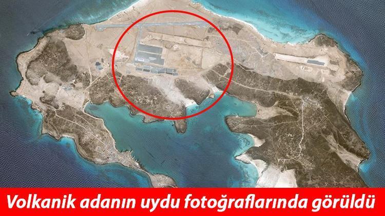 Uydu görüntüleri ortaya çıkardı... Volkanik adada gizemli hava üssü