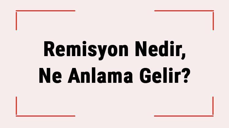 Remisyon Nedir, Ne Anlama Gelir Remisyon Türleri Nelerdir