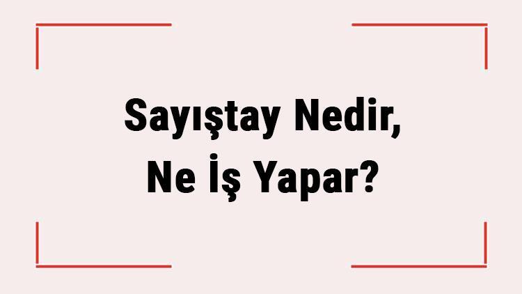 Sayıştay Nedir, Ne İş Yapar Sayıştay Hangi Kurumları Denetler, Üyelerini Kim Seçer