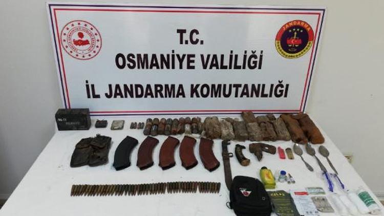 Amanoslarda PKKlı teröristlere ait mühimmat ele geçirildi