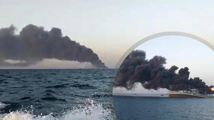 İranın askeri gemisi Umman Denizinde battı