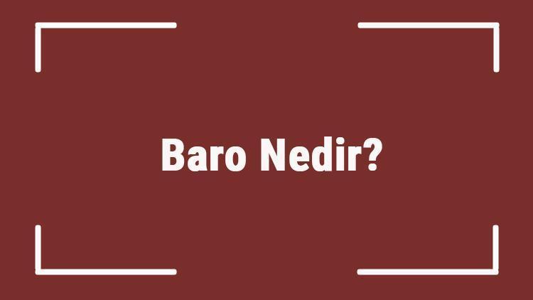 Baro Nedir Tdkya Göre Baro Kelimesi Ne Anlama Gelir Baro Sözlük Anlamı