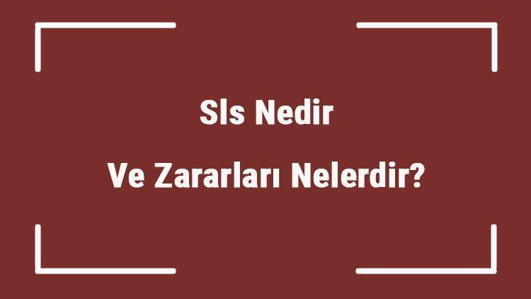 Sls Nedir Ve Zararları Nelerdir Sls Neden Zararlıdır