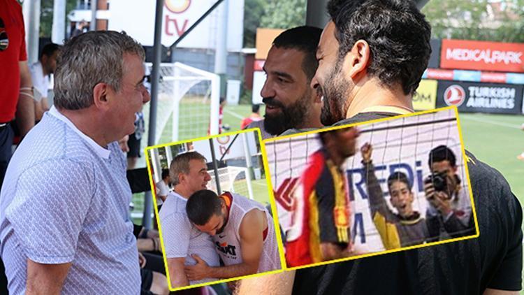 Son dakika: Galatasaray antrenmanına Hagi ve Popoescu sürprizi Arda Turan ve Haginin buluşması...