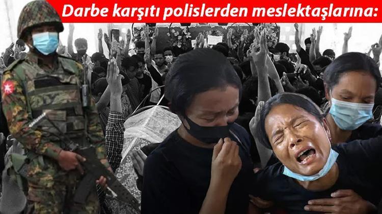 Myanmarda darbe karşıtı polislerden meslektaşlarına anlamlı çağrı