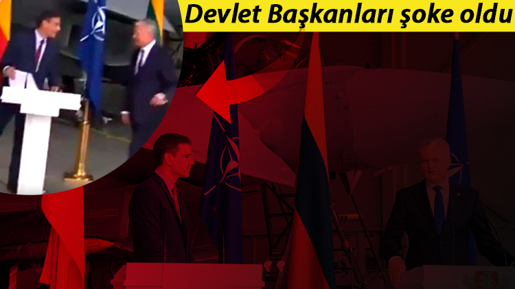 Basın toplantısında savaş uçağı alarmı