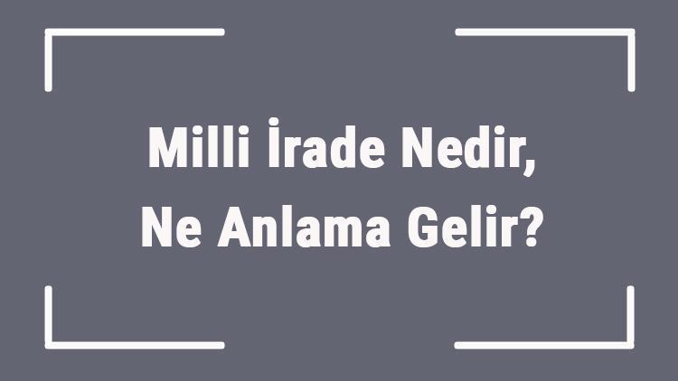 Milli İrade Nedir, Ne Anlama Gelir Milli İrade Ne Zaman Kuruldu