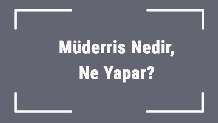 Müderris Nedir, Ne Yapar Müderris Nerede Yetişir Ve Müderris Olman İsteyenlere Ne Denir