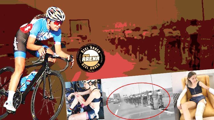 Son Dakika: Bisiklet yarışında ölüme davetiye Milli sporcu Kübra Bektaş’ın korku dolu anları...