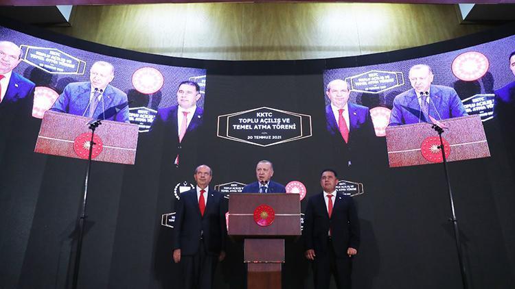 Son dakika: Cumhurbaşkanı Erdoğan, KKTC’de toplu açılış törenine katıldı
