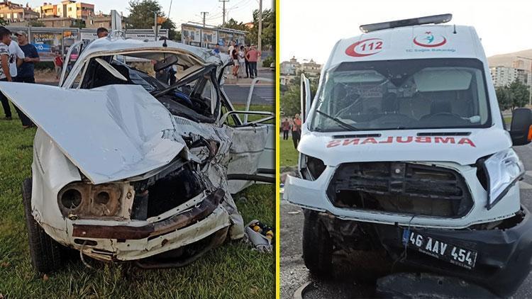 Kahramanmaraşta ambulans kazası 1 ölü, 3 yaralı
