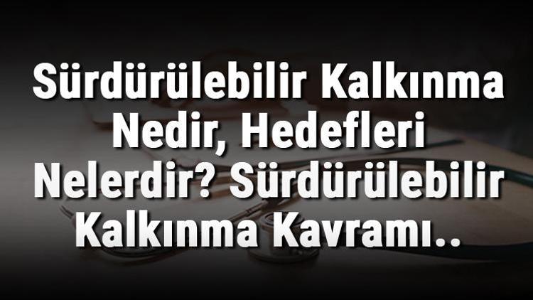 Sürdürülebilir Kalkınma Nedir, Hedefleri Nelerdir Sürdürülebilir Kalkınma Kavramı..