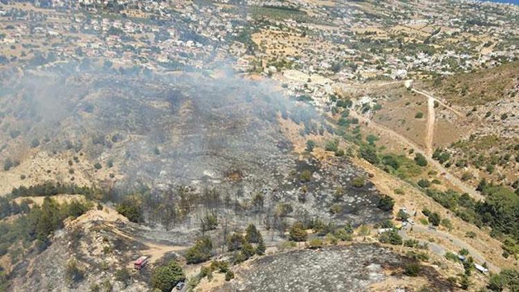 KKTCdeki yangın söndürme çalışmalarına İHA ve helikopterle destek