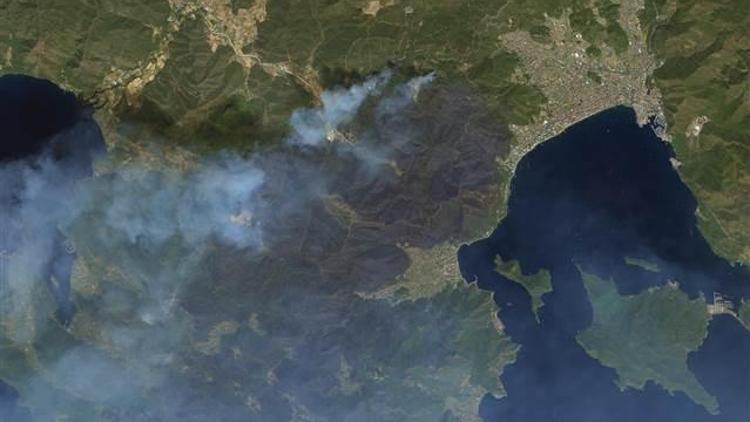 Göktürk uyduları, Manavgat ve Marmaristeki orman yangınlarını uzaydan görüntüledi
