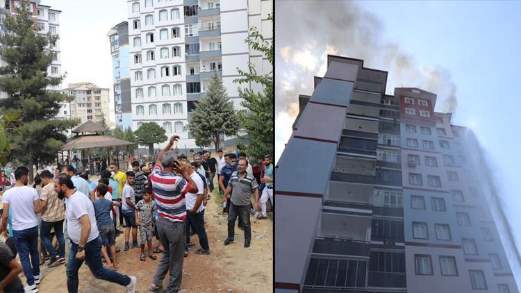 Gaziantepte 13 katlı binada yangın Oturanlar tahliye edildi