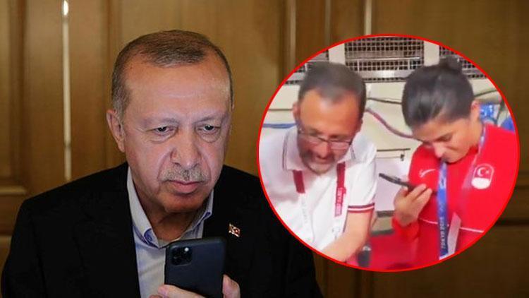 Cumhurbaşkanı Erdoğan, Tokyo 2020de altın madalya kazanan Busenaz Sürmeneliyi tebrik etti