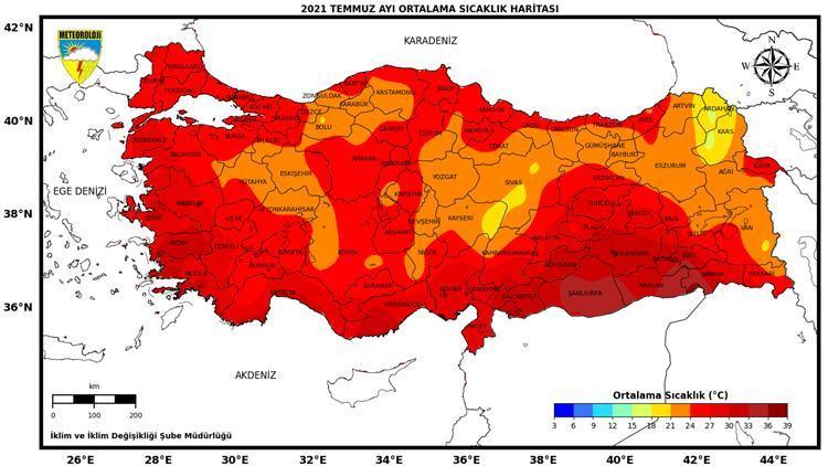 Meteoroloji harita paylaştı Son 50 yılın en sıcak ikinci temmuz ayı