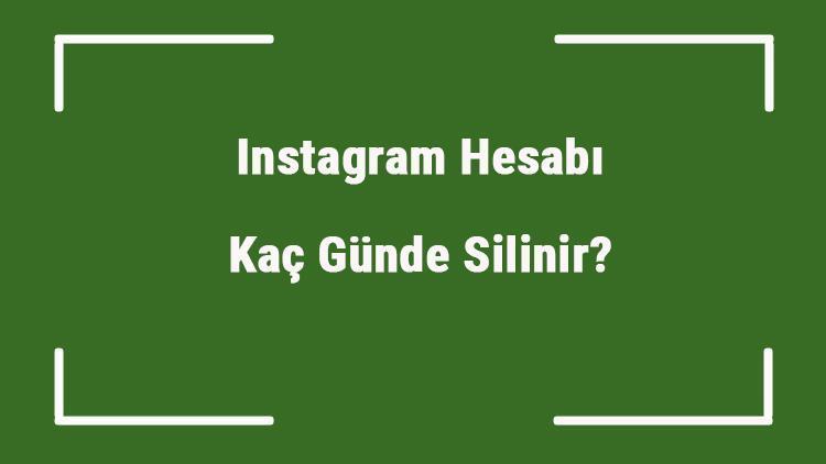 Instagram Hesabı Kaç Günde Silinir