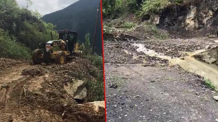 Artvin’de heyelanlar nedeniyle 12 yerleşim yerinin yolu kapandı