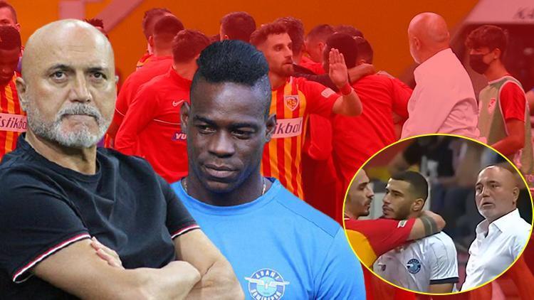 Son Dakika Haberi... Kayserispor-Adana Demirspor maçında gergin anlar Hikmet Karaman, Belhanda ve Balotelli...