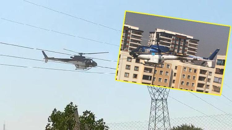 Yüksek gerilim hattı helikopterle temizlendi, vatandaşlar paniğe kapıldı