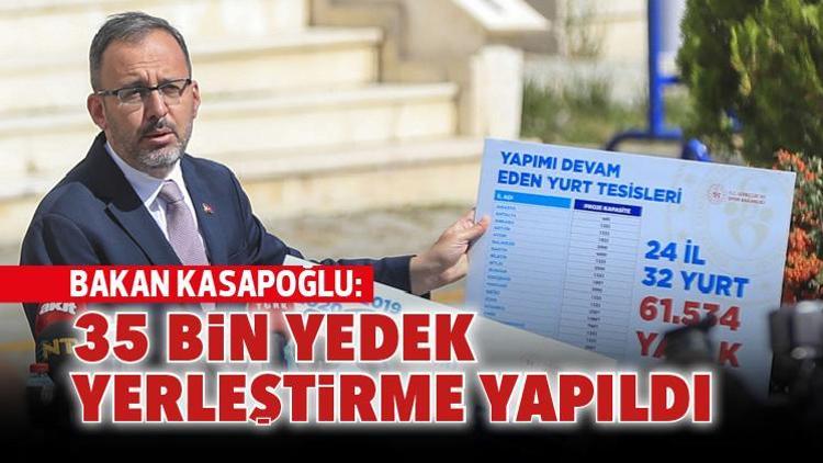 Bakan Kasapoğlu: 35 bin yedek yerleştirme yapıldı